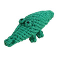 Load image into Gallery viewer, Jouet à mâcher pour chien en corde tressée verte en forme de crocodile durable