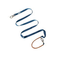 Load image into Gallery viewer, Laisse multi-fonction pour chien de couleur bleue avec un clip robuste et une poignée en cuir