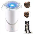 Carica l'immagine nel visualizzatore della galleria, Lave pattes automatique chien blanc avec lumière bleue et démonstration avant après nettoyage des pattes