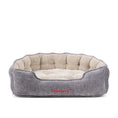 Load image into Gallery viewer, Lit pour chien très doux gris et beige avec coussin rembourré et bordure haute Oscar et Plume