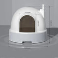 Load image into Gallery viewer, Litière fermée pour chat blanche avec dimensions précises dimensions 516mm largeur