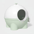 Load image into Gallery viewer, Litière maison chat design de couleur blanche et verte avec filtre pour un entretien facile