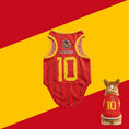Load image into Gallery viewer, Maillot de football pour chien rouge avec numéro 10 pour petits chiens actifs