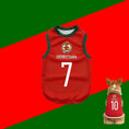 Load image into Gallery viewer, Maillot de football pour chien rouge avec le numéro 7 pour fans de sport canin