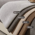 Load image into Gallery viewer, couverture de protection canapé Oscar et Plume en tissu côtelé, couleurs gris clair, gris foncé, khaki et brun, pliée sur canapé