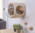 Charger l'image dans la visionneuse de la galerie, Maison design pour chat suspendue au mur avec bulle transparente et chat à l'intérieur