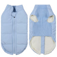 Load image into Gallery viewer, Manteau coupe-vent chien bleu clair avec doublure douce et fermeture éclair pour protection et confort
