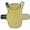 Carica l'immagine nel visualizzatore della galleria, Manteau imperméable pour chien matelassé jaune avec bordure fleurie et attaches velcro