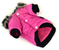 Cargar la imagen en la vista de la galería, Manteau pour chien avec capuche rose avec doublure polaire et boutons blancs signé Oscar et Plume