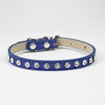 Charger l'image dans la visionneuse de la galerie, Collier avec Brillants pour petit chien et chat Oscar et Plume Bleu marine / XS