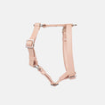 Load image into Gallery viewer, Harnais en Cuir Vegan Pour Chien Élégant Oscar et Plume Rose / S