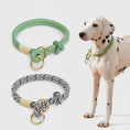 Charger l'image dans la visionneuse de la galerie, Collier chien réglable en nylon vert et noir avec mousqueton pour petits chiens