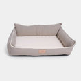 Load image into Gallery viewer, Panier chien confortable gris avec rebords rembourrés par Oscar et Plume pour le bien-être de votre animal