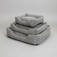 Charger l'image dans la visionneuse de la galerie, Panier chien déhoussable gris à rayures blanches en trois tailles empilées pour animal de compagnie