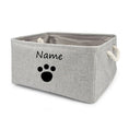 Load image into Gallery viewer, Panier de rangement pour chat et chien gris avec poignée corde et motif patte personnalisable