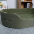 Charger l'image dans la visionneuse de la galerie, Panier lavable pour chien en vert, confortable et doux pour le repos de votre animal