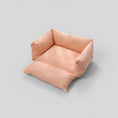 Carica l'immagine nel visualizzatore della galleria, Panier pour chien confortable en tissu doux de couleur pêche avec coussin rembourré