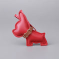 Charger l'image dans la visionneuse de la galerie, Porte clés bouledogue en cuir rouge avec une lanière en cuir pour un style élégant