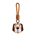 Charger l'image dans la visionneuse de la galerie, Porte-clés original chien en cuir avec motif en forme de tête de chien marron et beige