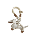 Load image into Gallery viewer, Porte-clés original teckel en cuir blanc avec détail fait main par Oscar et Plume