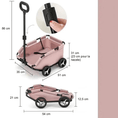 Load image into Gallery viewer, Poussette pliante pour chien rose avec dimensions et poignée ajustable par Oscar et Plume