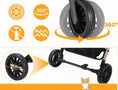 Charger l'image dans la visionneuse de la galerie, Roue pivotante 360 degrés de la poussette pour chien pliable Oscar et Plume avec pneus en PU de 16,5 cm