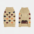 Charger l'image dans la visionneuse de la galerie, Pull col double pour chien beige avec motifs colorés par Oscar et Plume en tricot confortable