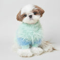 Cargar la imagen en la vista de la galería, Pull coton doux pour chien en laine bleu et vert, parfait pour garder votre animal au chaud