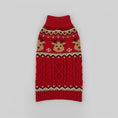 Charger l'image dans la visionneuse de la galerie, Pull de Noël pour chien rouge avec motif de rennes et motif tricoté