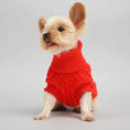 Carica l'immagine nel visualizzatore della galleria, Petit chien portant un pull pour petit chien rouge en laine tricotée confortable et élégante