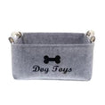 Load image into Gallery viewer, Panier rangement jouets pour chien et chat gris avec poignées en corde par Oscar et Plume