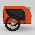 Load image into Gallery viewer, Remorque vélo chien orange avec grande roue et fenêtre en mesh pour promenade sécurisée