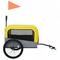 Charger l'image dans la visionneuse de la galerie, Remorque vélo pour animaux jaune et grise avec grandes roues et drapeau de sécurité Oscar et Plume