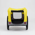 Charger l'image dans la visionneuse de la galerie, Remorque vélo pour animaux jaune et grise avec filet de protection et espace intérieur confortable