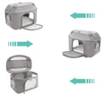 Load image into Gallery viewer, Sac de transport chat gris avec ouverture multiple et fenêtre en maille pour aération