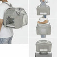 Load image into Gallery viewer, Sac de transport chat gris multifonction porté en sac à dos, sac à main, ou sac épaule