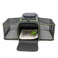 Load image into Gallery viewer, Sac de transport pliable pour chat et chien gris avec larges ouvertures en maille pour une aération optimale