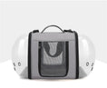 Load image into Gallery viewer, Oscar et Plume sac de transport pour chat gris avec bulles transparentes porte en filet et poignée