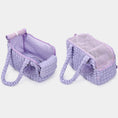 Charger l'image dans la visionneuse de la galerie, Sac de transport pour petit chien et chat en violet avec design tissé et poches pratiques