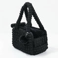 Charger l'image dans la visionneuse de la galerie, Sac de transport pour petit chien et chat en noir avec des poignées douces et un design tendance