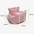 Charger l'image dans la visionneuse de la galerie, Sac de voyage pour chien Oscar et Plume en rose avec des dimensions de 55x55x30 cm