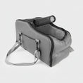 Carica l'immagine nel visualizzatore della galleria, Sac de voyage pour chien et chat gris avec poignée et bandoulière pour le transport facile