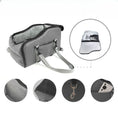 Carica l'immagine nel visualizzatore della galleria, Sac de voyage pour chien et chat gris avec doublure douce et poches pratiques.