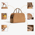 Load image into Gallery viewer, Sac voyage design petit chien en tissu marron avec poignées et plusieurs compartiments pratiques