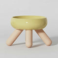 Cargar la imagen en la vista de la galería, Gamelle à eau et nourriture en céramique sur pieds bois Oscar et Plume Gamelle nourriture - Jaune