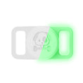 Load image into Gallery viewer, Support AirTag chien blanc avec motif chien et os pour attacher facilement à un collier