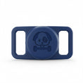Load image into Gallery viewer, Support AirTag chien en silicone bleu avec motif chien pour collier d'animaux Oscar et Plume