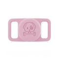 Load image into Gallery viewer, Support AirTag chien en silicone rose avec motif chien et os pour collier