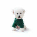 Charger l'image dans la visionneuse de la galerie, Chien Bichon Frisé portant un sweat capuche pour chien vert de la marque Oscar et Plume