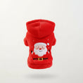 Load image into Gallery viewer, Sweat Noël pour petit chien avec motif de Père Noël et capuche en rouge